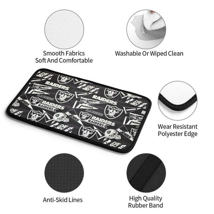 Car armrest box pad Las Vegas Raiders1 Printed central armrest box pad anti slip pad
