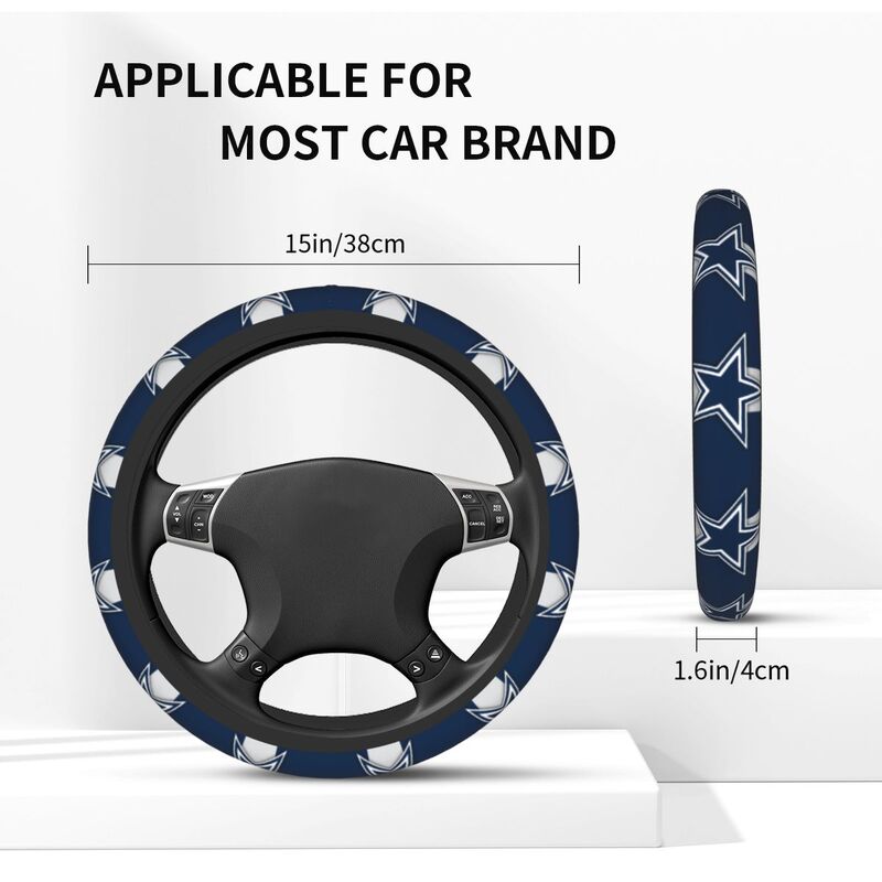 Dallas Cowboys 2 Printed elastic steering wheel cover car steering wheel protective cover