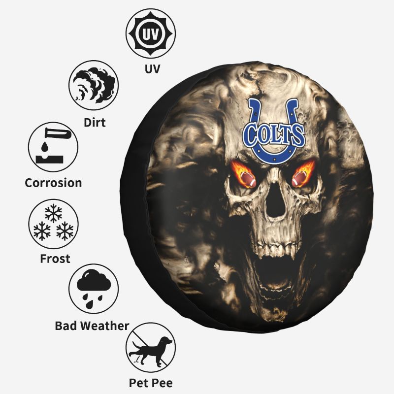 Indianapolis Colts print Skull print car tire cover tire dust cover