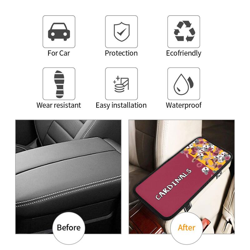 Arizona Cardinals print Car center console armrest pad car armrest protective cover