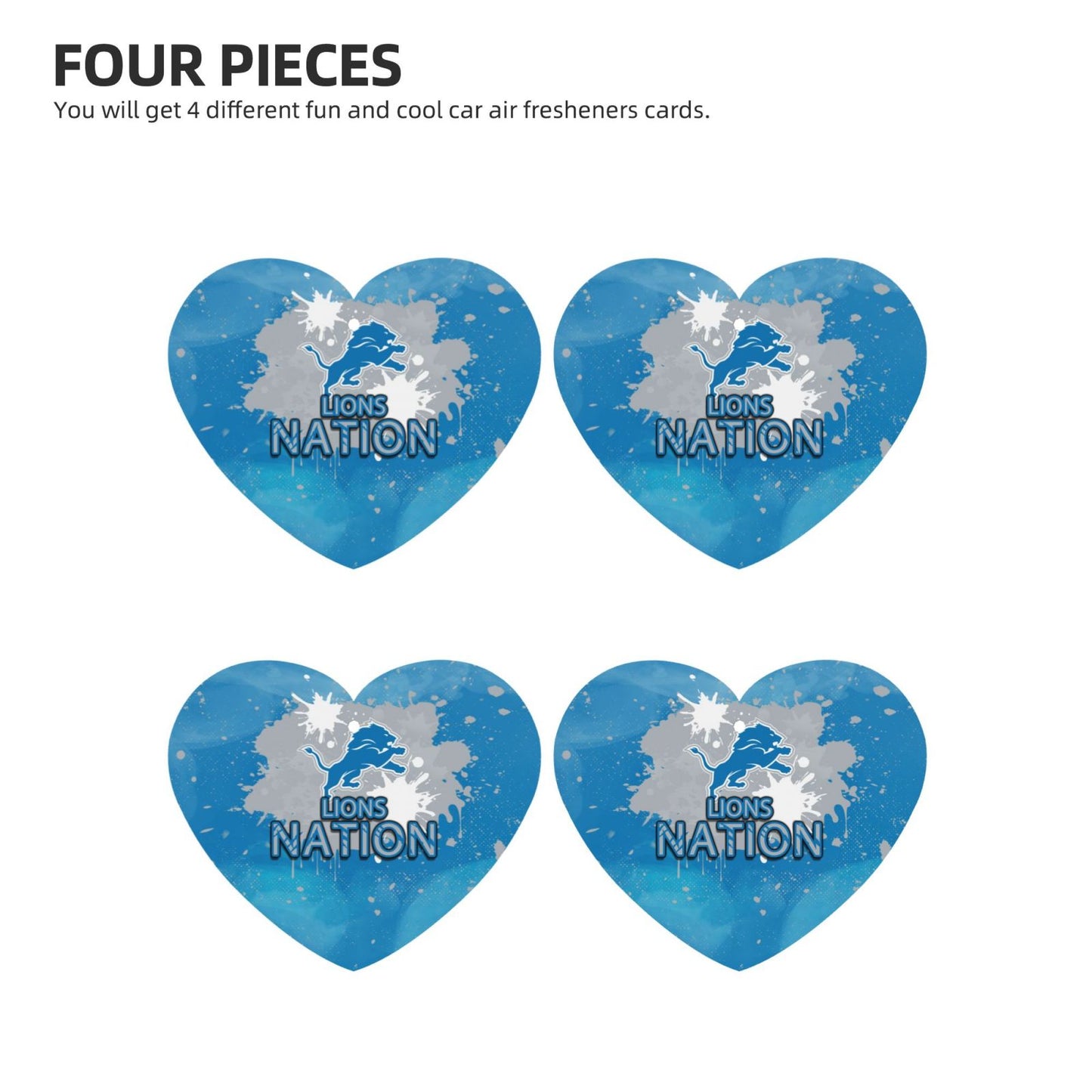 4-pcs Detroit Lions Car Air Fresheners Cards Set car aromatherapy tablets