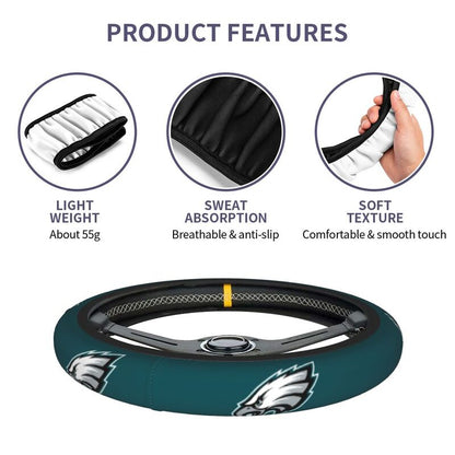 Philadelphia Eagles 3 Printed breathable elastic steering wheel anti slip cover
