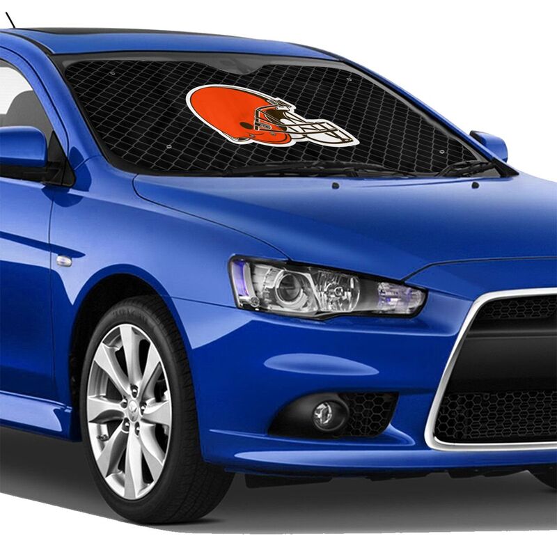 Cleveland Browns 2 Print Car windshield sunshades is suitable front Car windshield sunshades