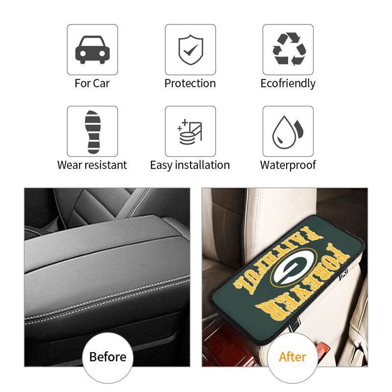 Green Bay Packers Print car armrest box cover armrest protective cover