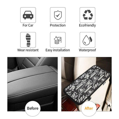 Car armrest box pad Las Vegas Raiders1 Printed central armrest box pad anti slip pad