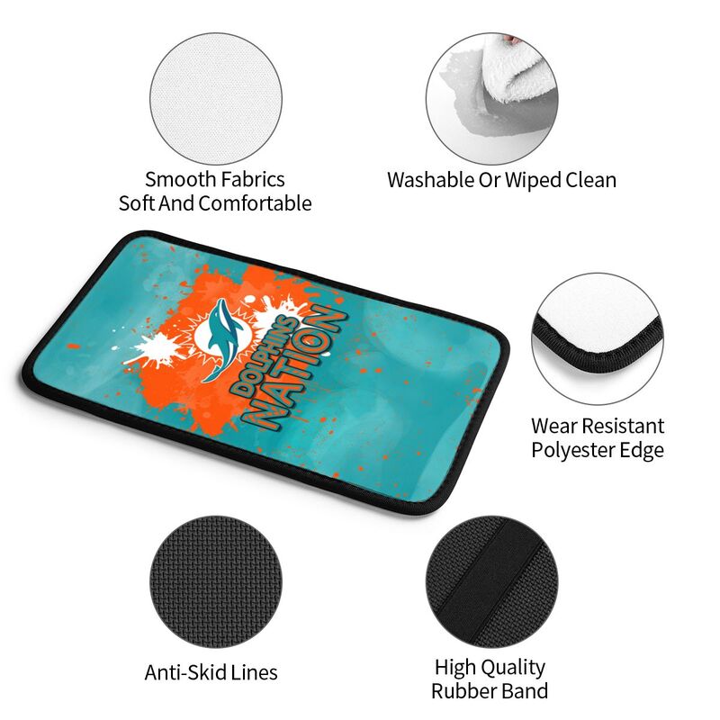 Miami Dolphins print car center console armrest pad Car armrest box protective cover