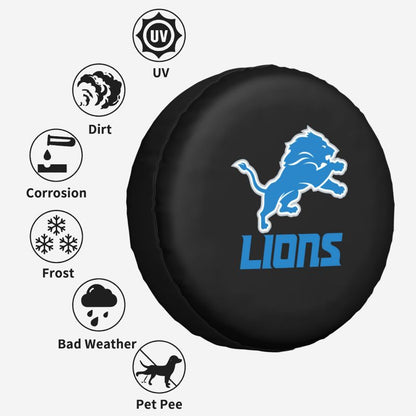 Detroit Lions 3 Car tire protective cover waterproof and dustproof tire cover