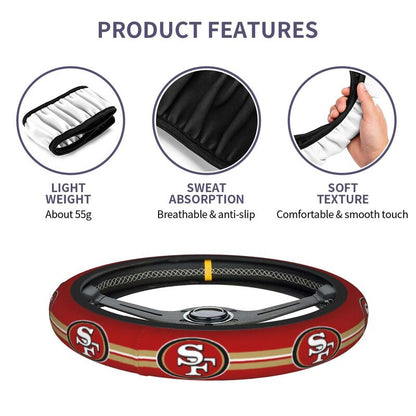 San Francisco 49ers 1 Printed breathable elastic steering wheel protective cover