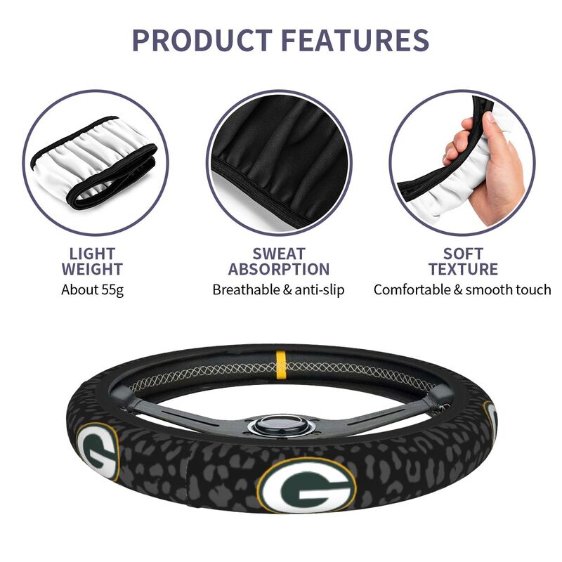 Green Bay Packers Printed elastic steering wheel cover car anti-skid cover