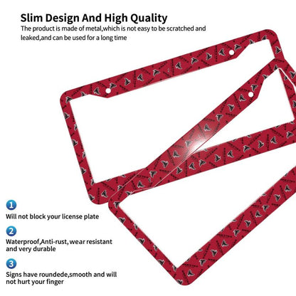 Atlanta Falcons Print front rear license plate holder circular hole license plate holder (one pair)