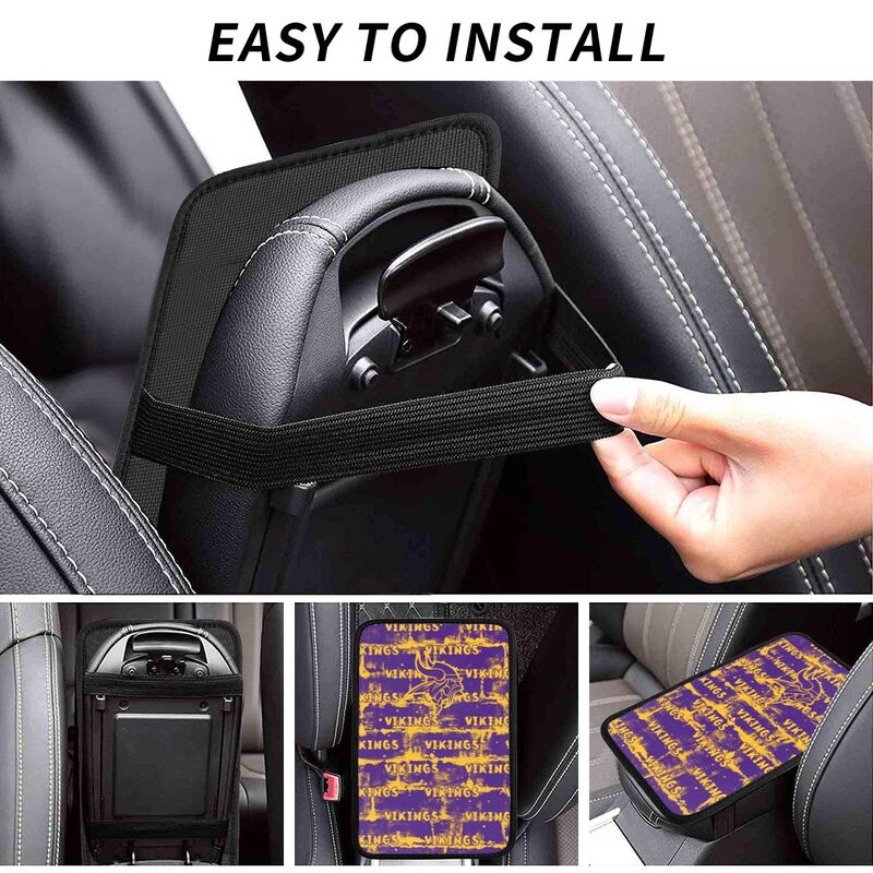 Minnesota Vikings print Car armrest box protective cover car center console armrest pad