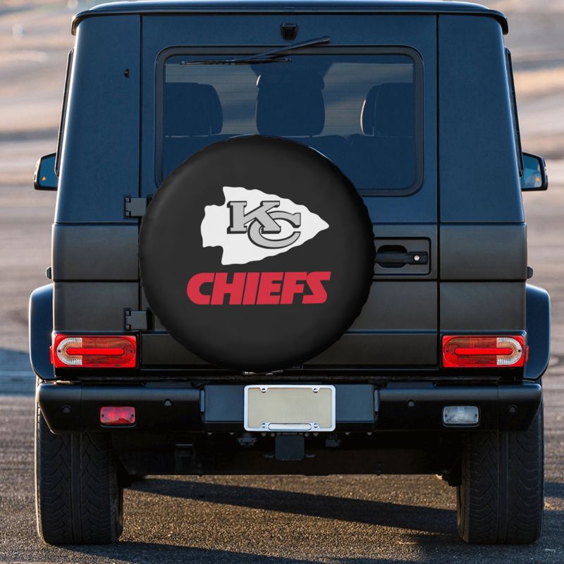 Kansas City Chiefs 2 Car tire protective cover waterproof and dustproof tire cover