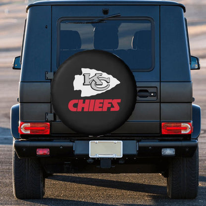 Kansas City Chiefs 2 Car tire protective cover waterproof and dustproof tire cover
