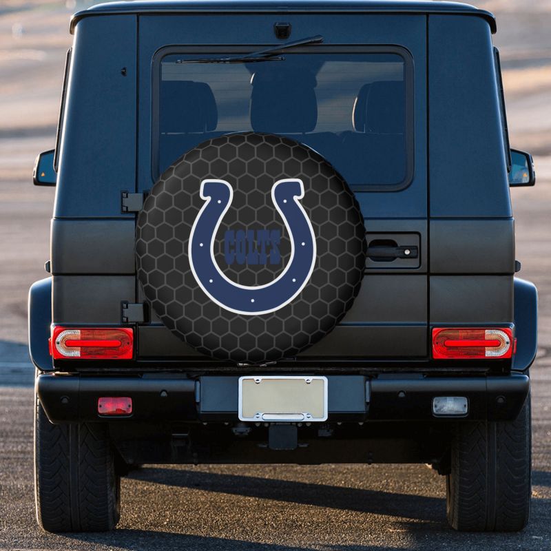 Indianapolis Colts Grid printed car tire cover dustproof and waterproof tire cover