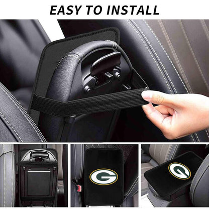 Car armrest box pad Green Bay Packers 3 Printed center armrest box pad protective pad