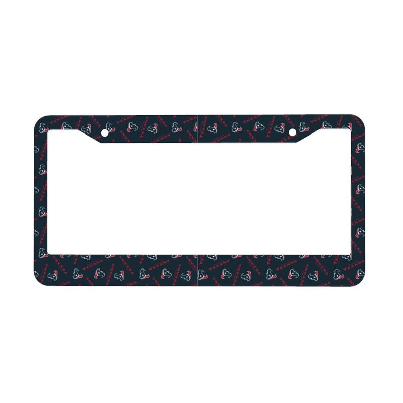Houston Texans Print front rear license plate holder circular hole license plate holder (one pair)