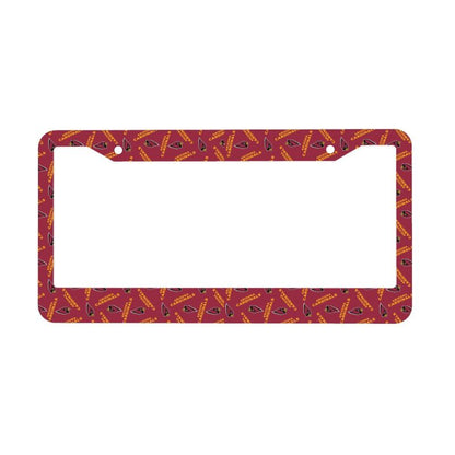 Arizona Cardinals Print front rear license plate holder circular hole license plate holder (one pair)