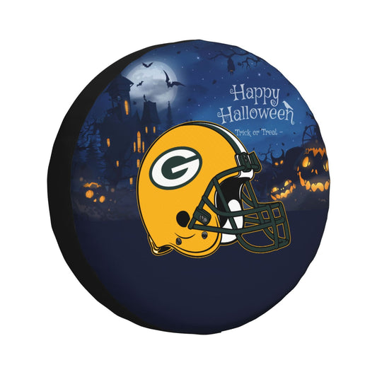 Green Bay Packers printed car tire cover Happy Halloween printed tire dust cover