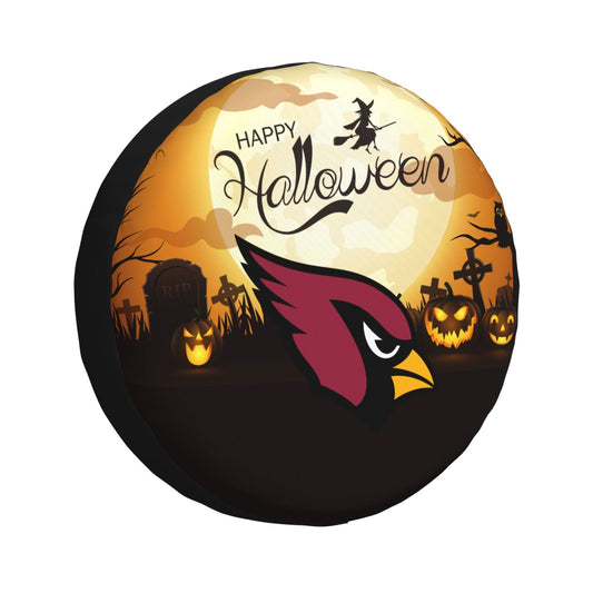 Arizona Cardinals Print Halloween background printed tire dust cover car tire cover