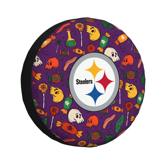 Pittsburgh Steelers print Halloween candy print car tire cover tire dust cover