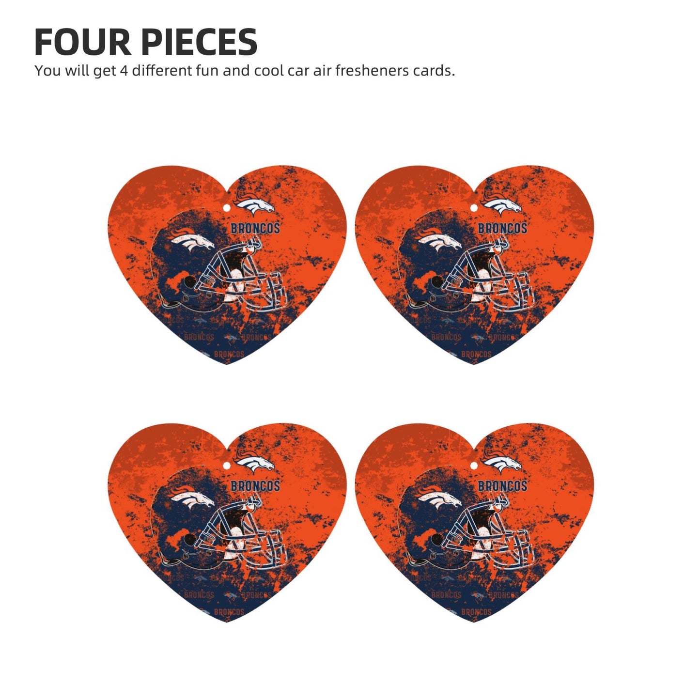 4-pcs Denver Broncos Car Air Fresheners Cards Set car aromatherapy tablets