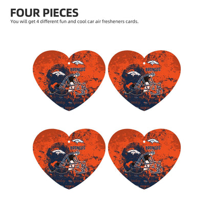 4-pcs Denver Broncos Car Air Fresheners Cards Set car aromatherapy tablets