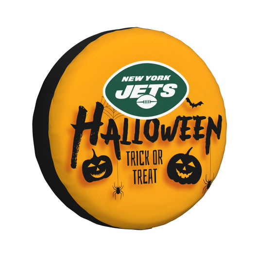 New York Jets print wheel dust cover Halloween pumpkin lantern printed car tire cover