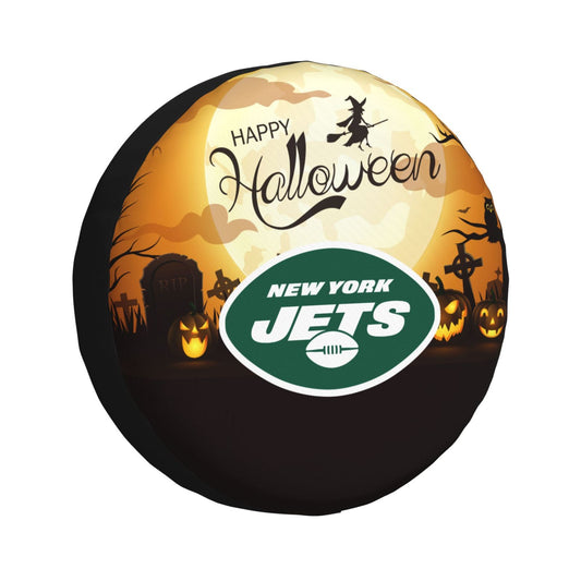 New York Jets Print Halloween background printed tire dust cover car tire cover