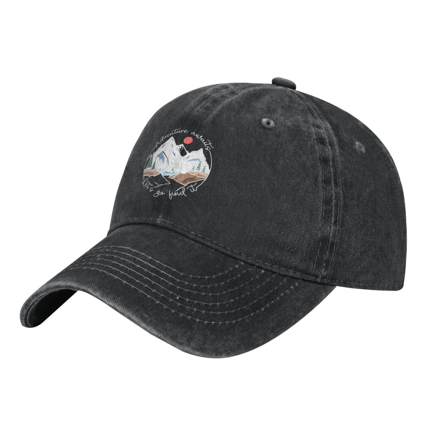 Adventure Awaits Let Go Find It Printed unisex baseball cap adjustable cap outdoor sun hats trucker hat