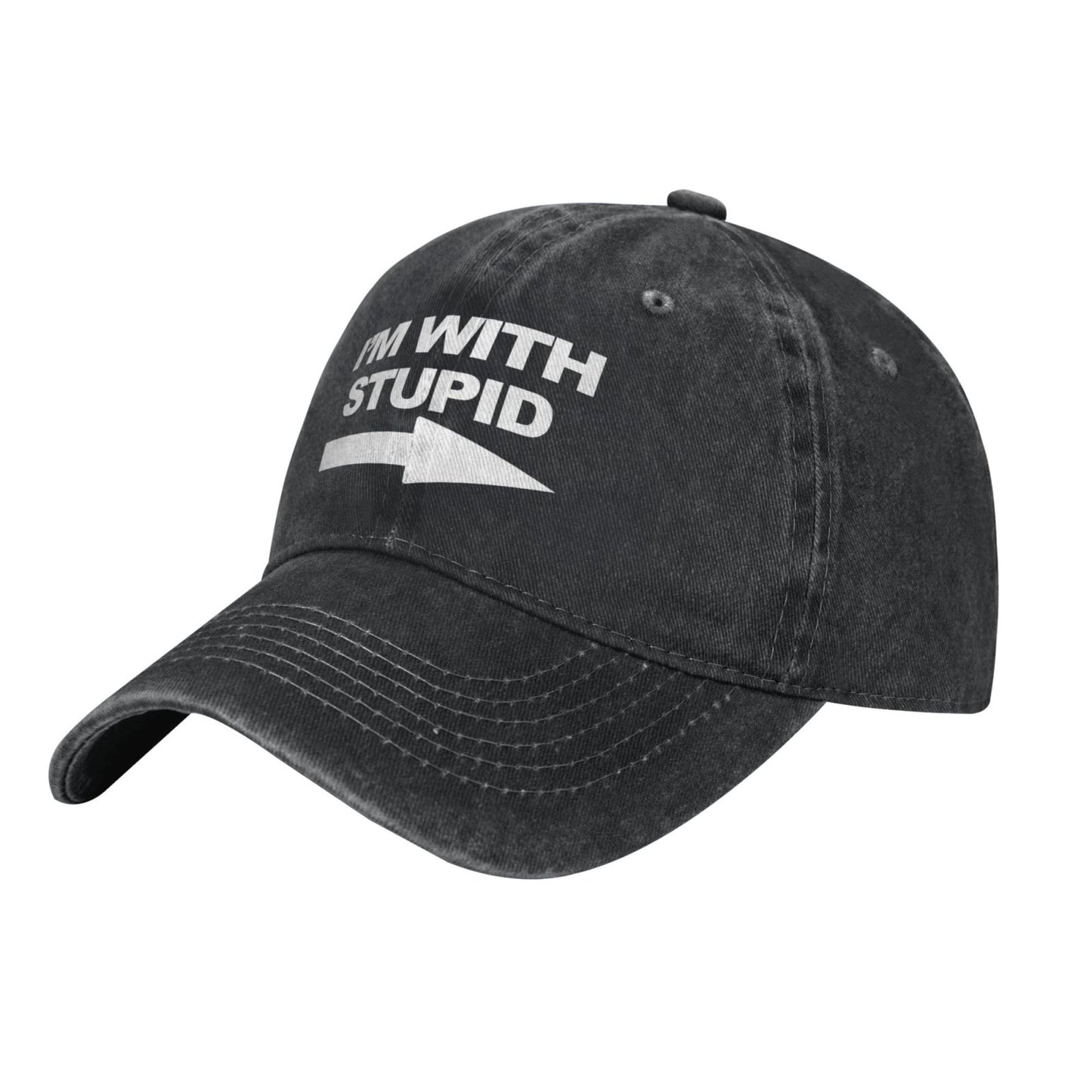 Im With Stupid Printed unisex baseball cap adjustable cap outdoor sun hats trucker hat