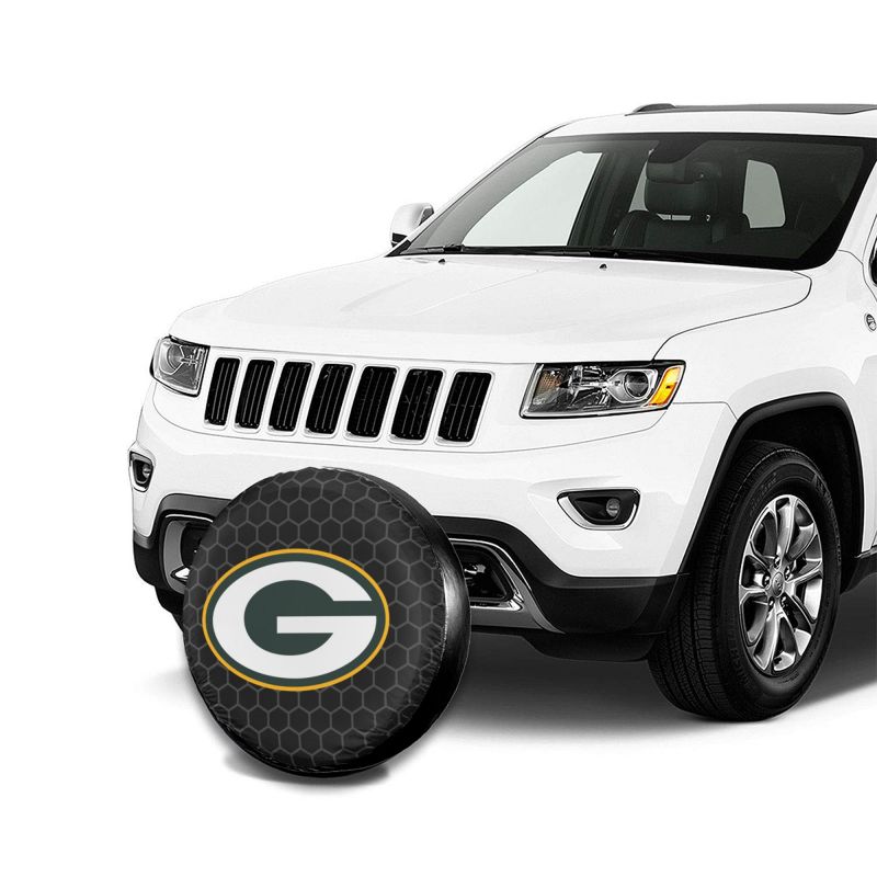 Green Bay Packers 2 Grid printed car tire cover dustproof and waterproof tire cover