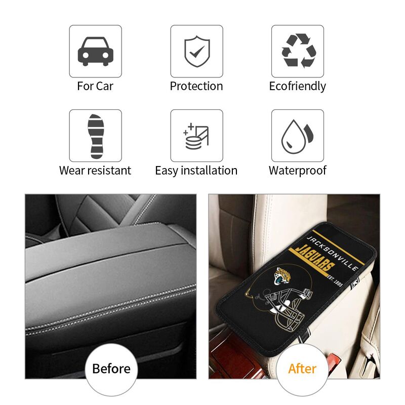 Jacksonville Jaguars Print car armrest box cushion armrest protective cover