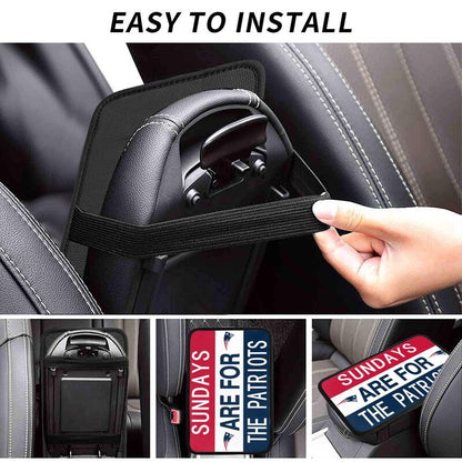 New England Patriots Personalized printed car armrest cover Car handrail box cushion