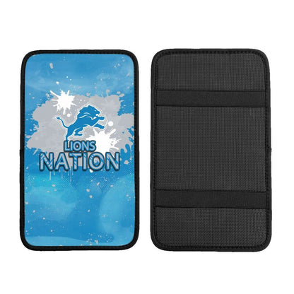 Detroit Lions print car center console armrest pad Car armrest box protective cover