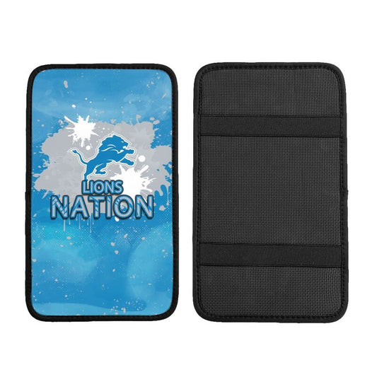 Detroit Lions print car center console armrest pad Car armrest box protective cover