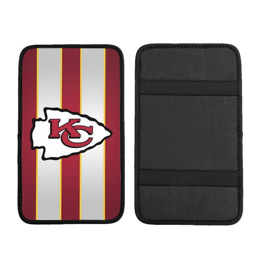 Car armrest box pad Kansas City Chiefs 3 Printed central armrest box cushion protective pad