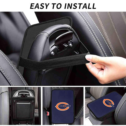 Car armrest box pad Chicago Bears 3 Printed central armrest box cushion protective pad