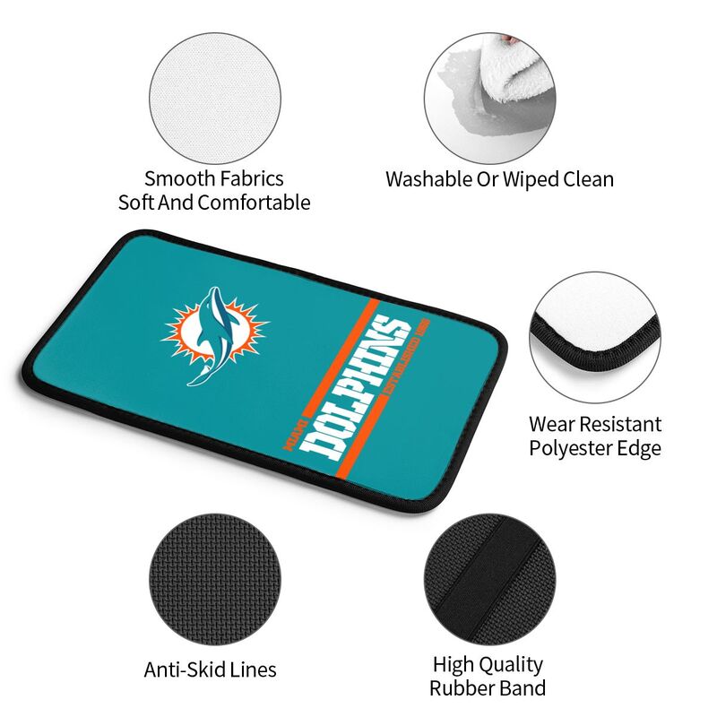 Miami Dolphins Printed car armrest box pad Protective pad