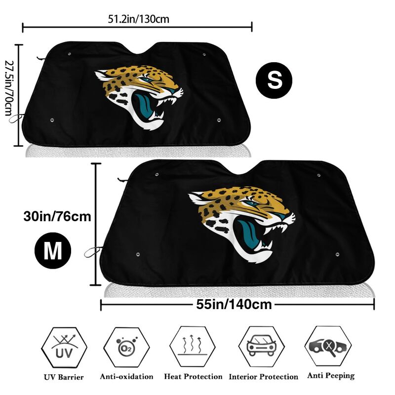 Jacksonville Jaguars Printed multi size front windshield sunshade car windshield sunshade