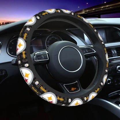 Pittsburgh Steelers 2 Printed breathable elastic steering wheel anti slip cover