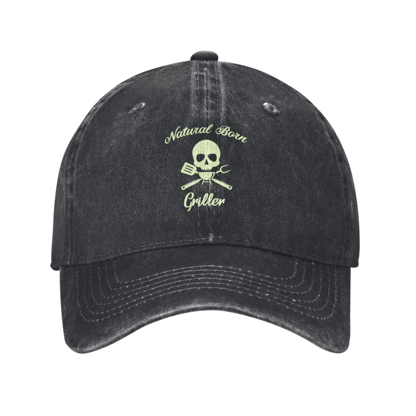 Natural Born Griller Chef Skull Printed unisex baseball cap adjustable cap outdoor sun hats trucker hat