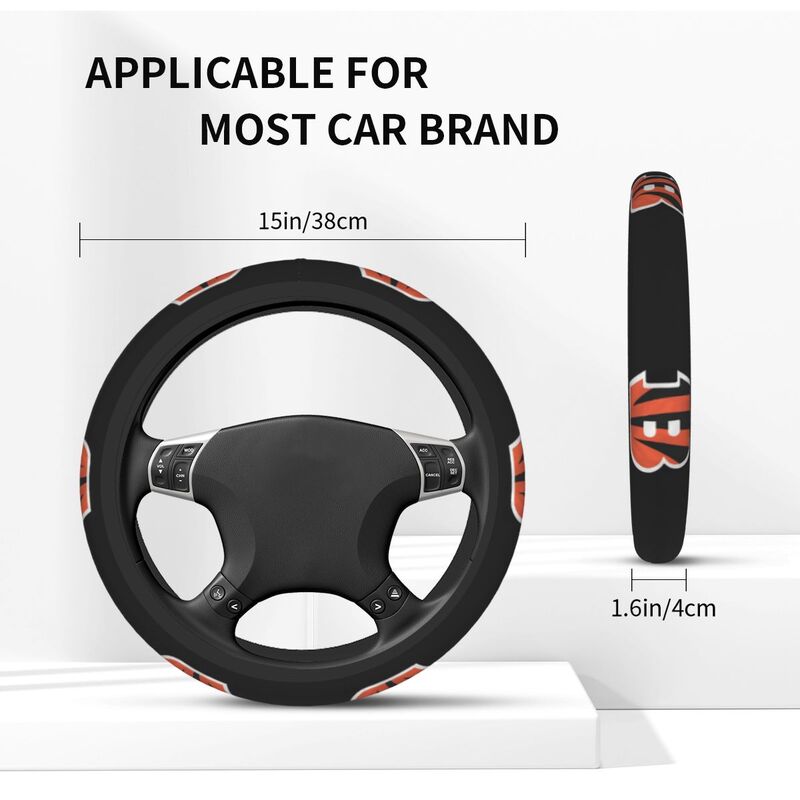 Cincinnati Bengals 2 Printed breathable elastic steering wheel anti slip cover
