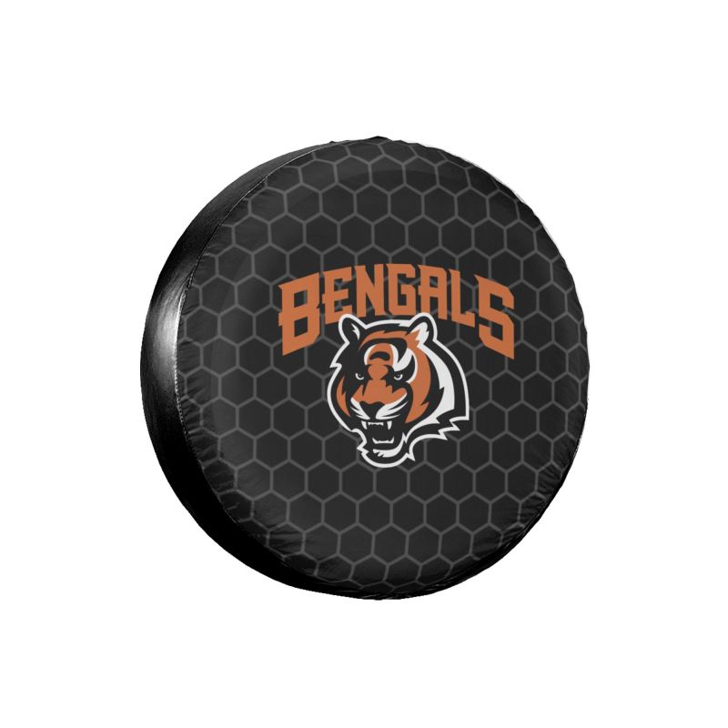 Cincinnati Bengals Grid printed car tire cover dustproof and waterproof tire cover