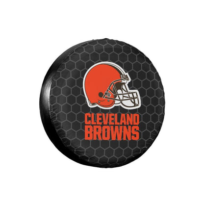 Cleveland Browns Grid printed car tire cover dustproof and waterproof tire cover
