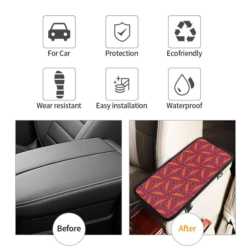 Arizona Cardinals  Printed armrest protective cover car armrest box cushion