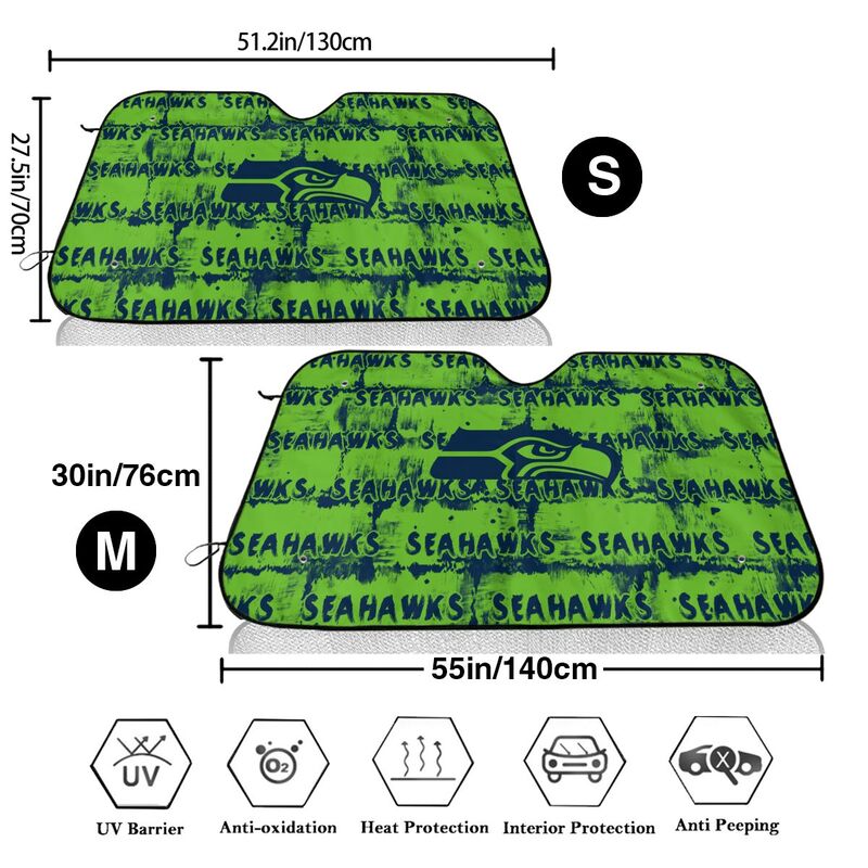 Seattle Seahawks Printed front windshield sunshade car windshield sunshade (multi size)
