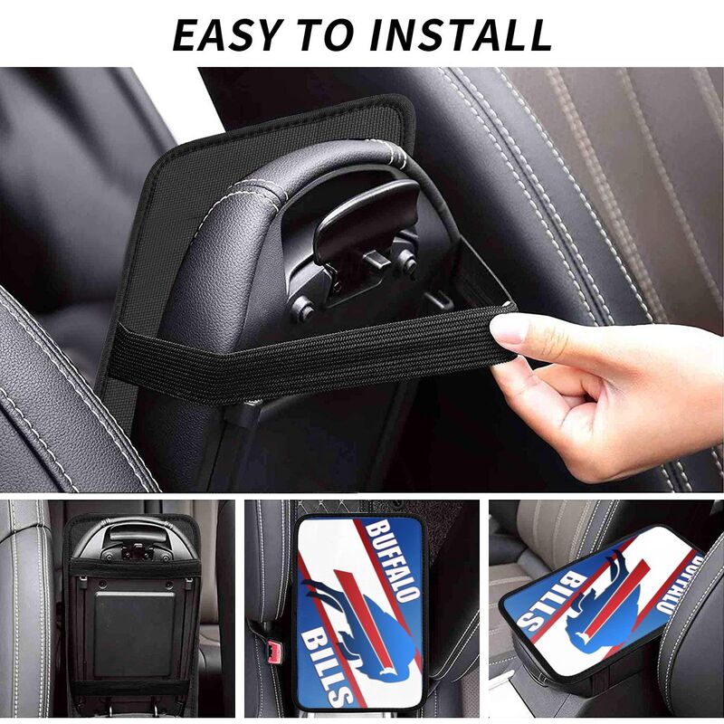 Car armrest box pad Buffalo Bills 1 Printed center armrest box pad protective pad