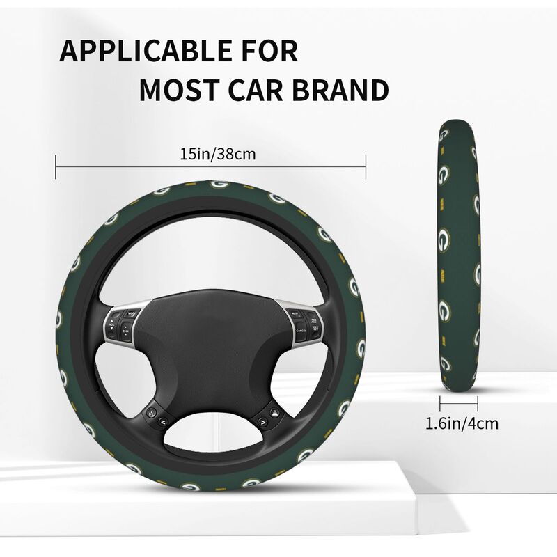 Green Bay Packers Printed car protective cover elastic steering wheel cover