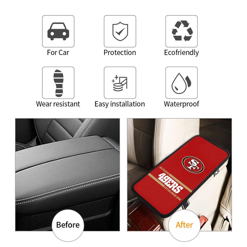 San Francisco 49ers Printed car armrest box pad Protective pad