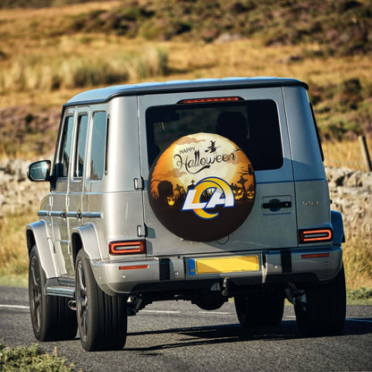 Los Angeles Rams Print Halloween background printed tire dust cover car tire cover